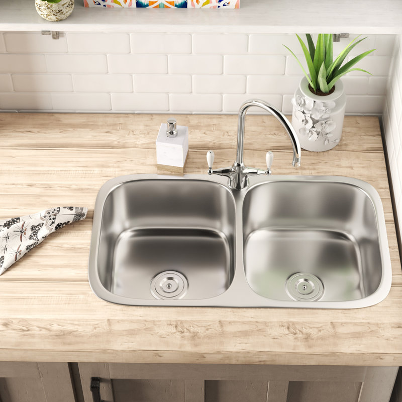 Phoenix Foster Stainless Steel 31.25" L x 22" W Double Basin Undermount